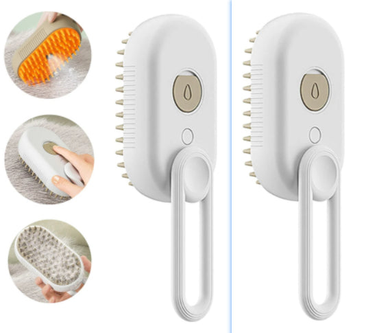 3-in-1 Cat Steam Brush & Dog Grooming Comb for Hair Removal