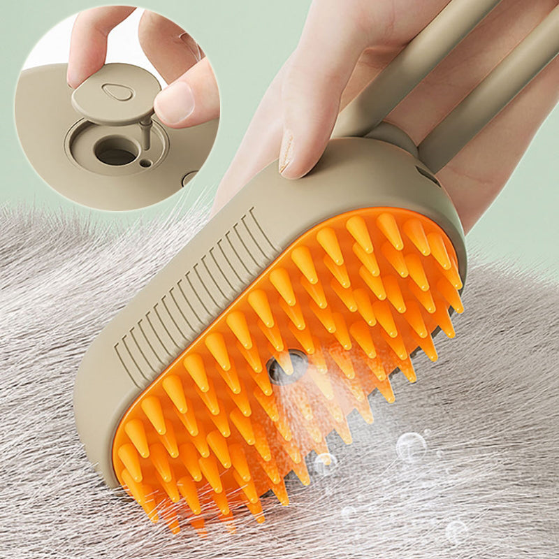 3-in-1 Cat Steam Brush & Dog Grooming Comb for Hair Removal