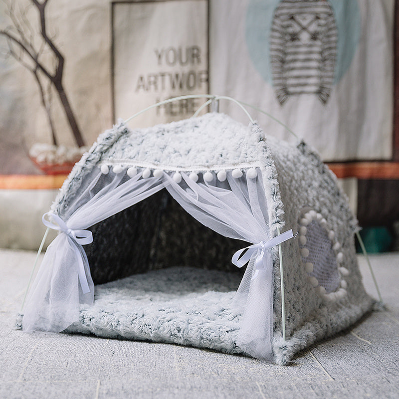 Pet Adobe Cozy Cave Enclosed Bed – Warm & Breathable Hideaway