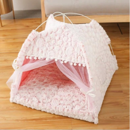 Pet Adobe Cozy Cave Enclosed Bed – Warm & Breathable Hideaway