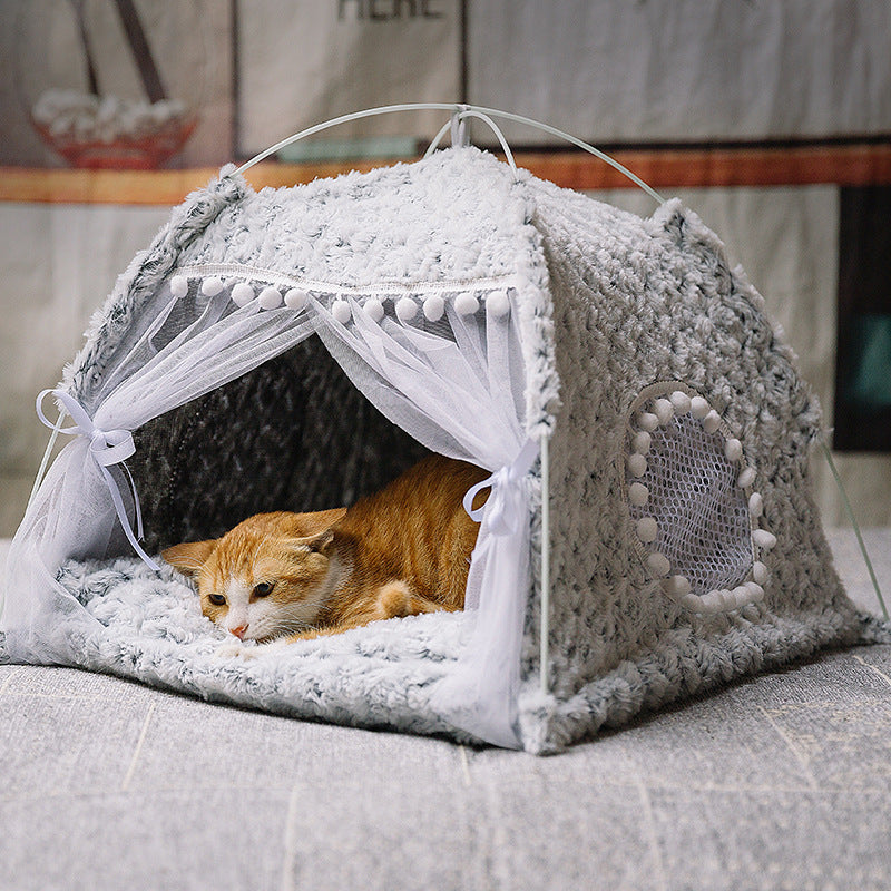 Pet Adobe Cozy Cave Enclosed Bed – Warm & Breathable Hideaway