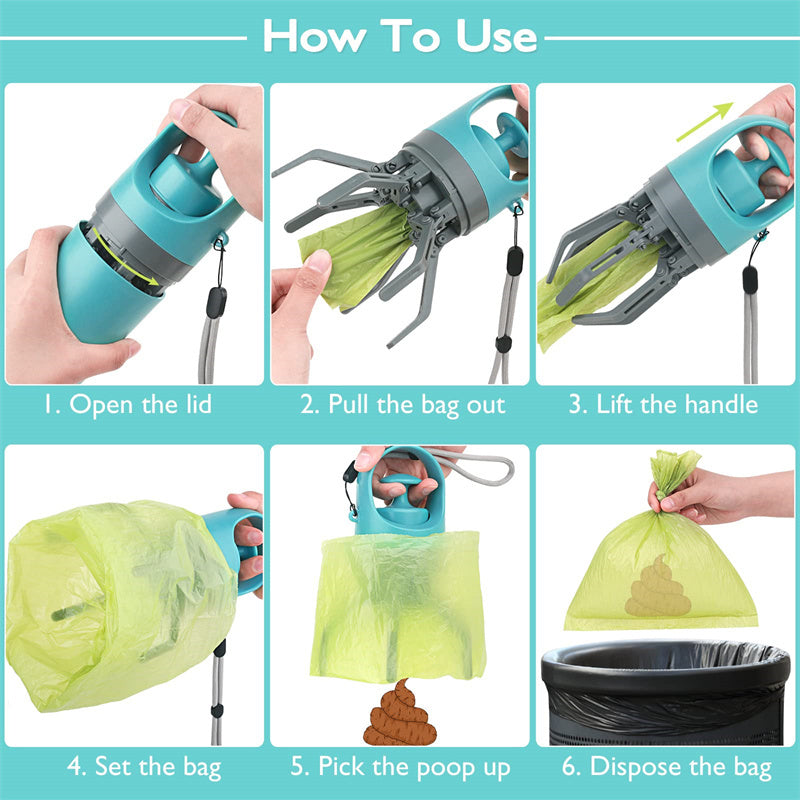 Portable Dog Pooper Scooper with Bag Dispenser – Easy Clean Tool